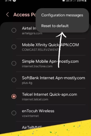 How to Restore Default TM APN Settings