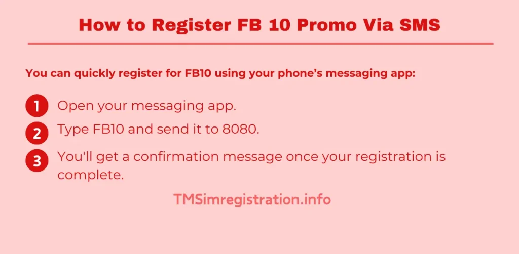 How to Register FB 10 Promo in TM Via SMS